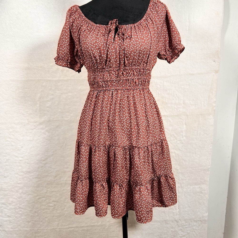 Tiered‎ Smocked Babydoll Sun Dress Medium Cottagecore Milkmaid Boho Salt & Sugar